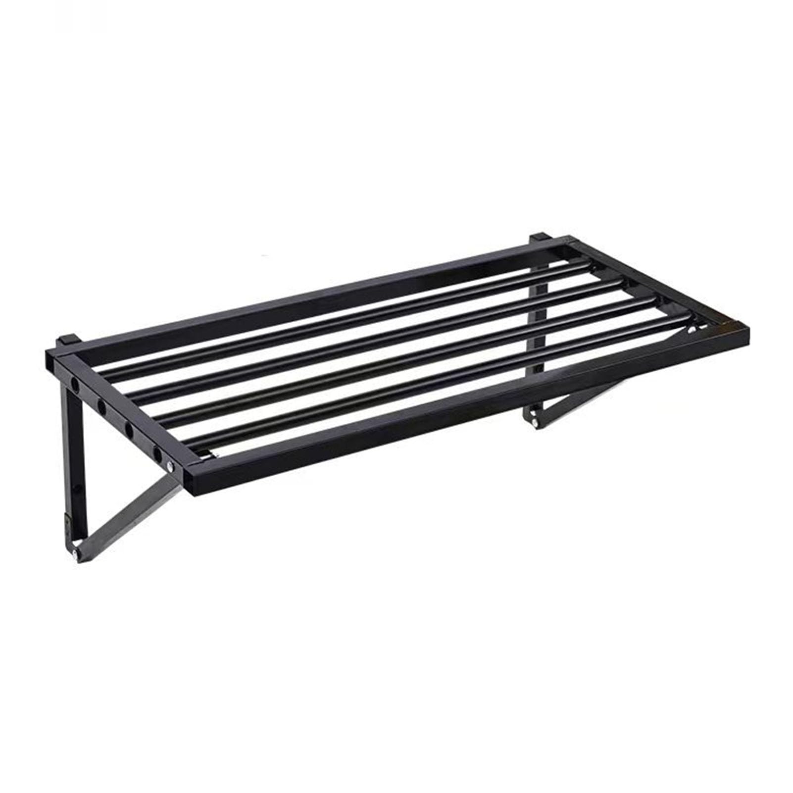 Fuduo-Shunyi Black Garage Shelving Wall Mounted Metal Floating Shelf, Heavy Duty Storage Rack Commercial Shelves Tool Organizing Racking,Basement Shop Shed Warehouse Kitchen Pantry Metal Shelving Units