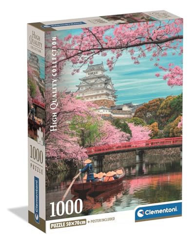 Clementoni - Puzzle Adulto 1000 Piezas Collection Himeji Castle In Spring Compact Box, 39982