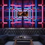 RTYUIHN 3d papier peint mural technologie sens violet espace visuel extension Internet café hôtel athlétique entreprise bureau chambre salon moderne mur art décoration