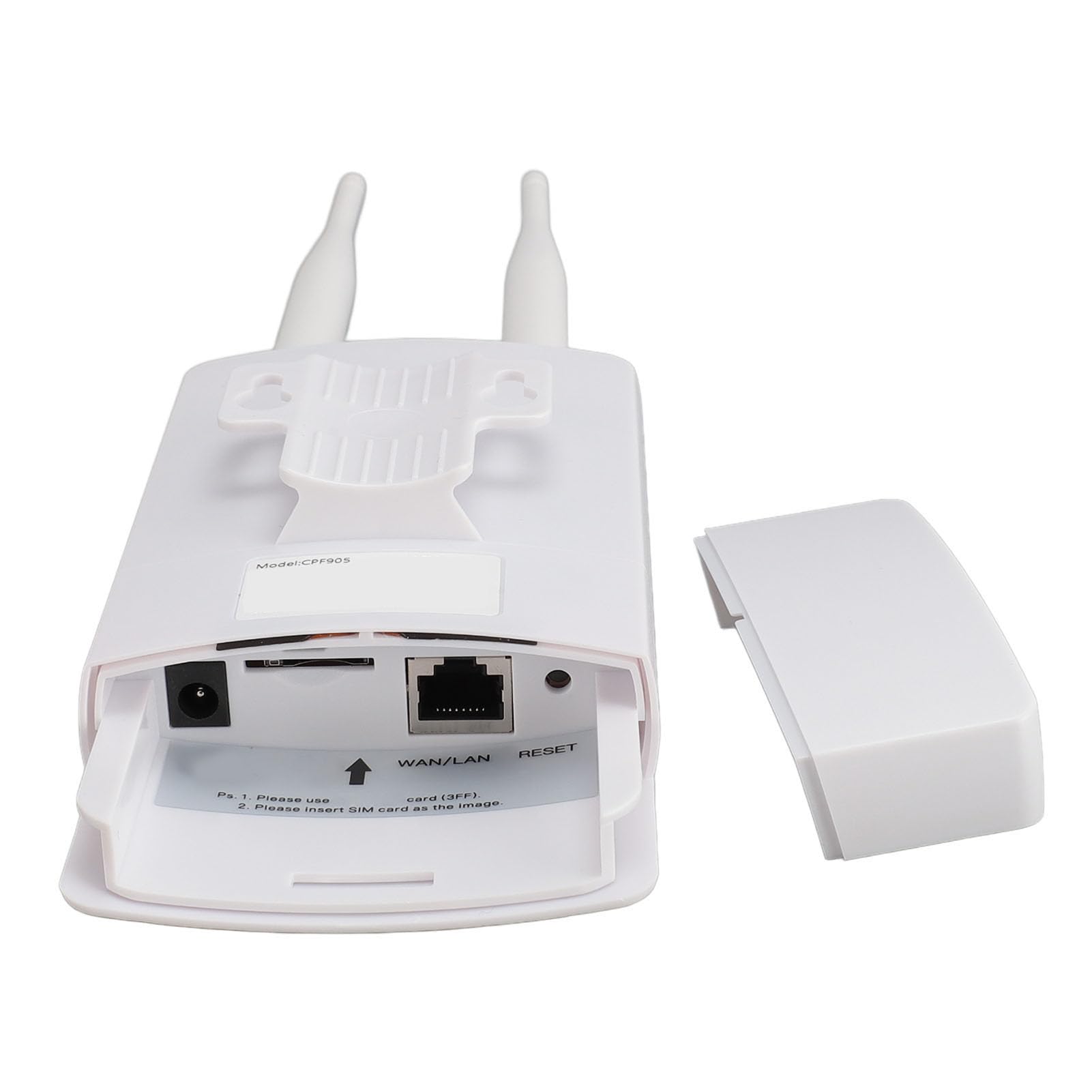 Routeur WiFi 4G LTE Extérieur POE avec Emplacement Carte SIM et Modem 300 Mbps, 2 Antennes 5 dBi, Mobile WiFi