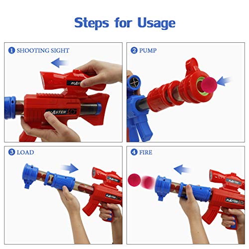 CS COSDDI Shooting Game Toys - Toy Foam Blasters & Guns - 2pcs Popper Air Guns with Shooting Target for Boys Toys Age 6,7,8,9,10+ Years Olds - Thumbnail 3