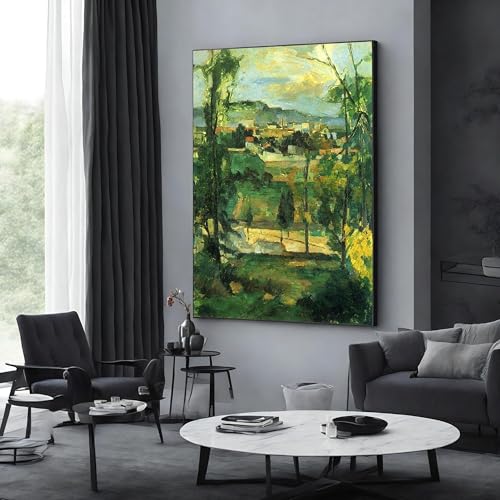 Art mural inspirant et toile de paysage impressionniste verte de 50x70cm
