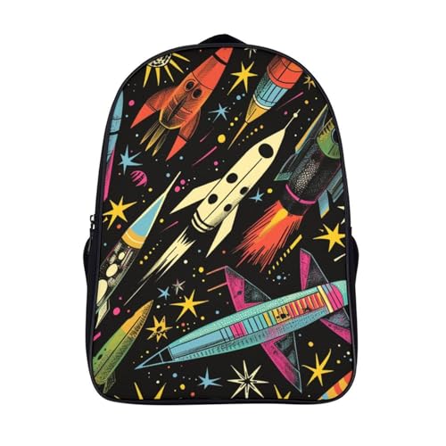 Sac à dos de sac à dos pour enfants école voyage grand volume 40x28x16cm fusée
