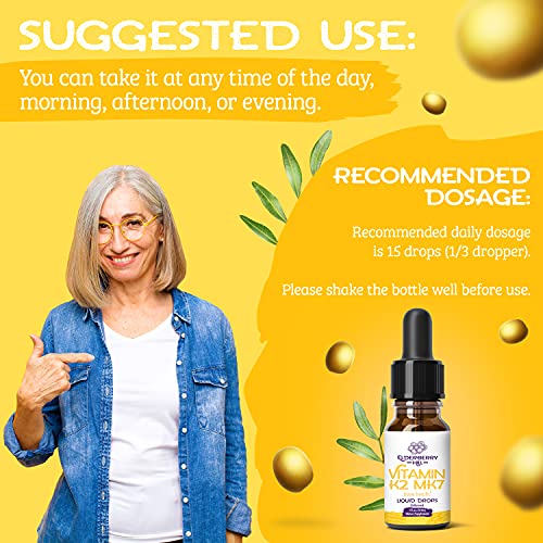 ELDERBERRY HILL ORGANICS Vitamin K2 MK7 Liquid Drops for Hea
