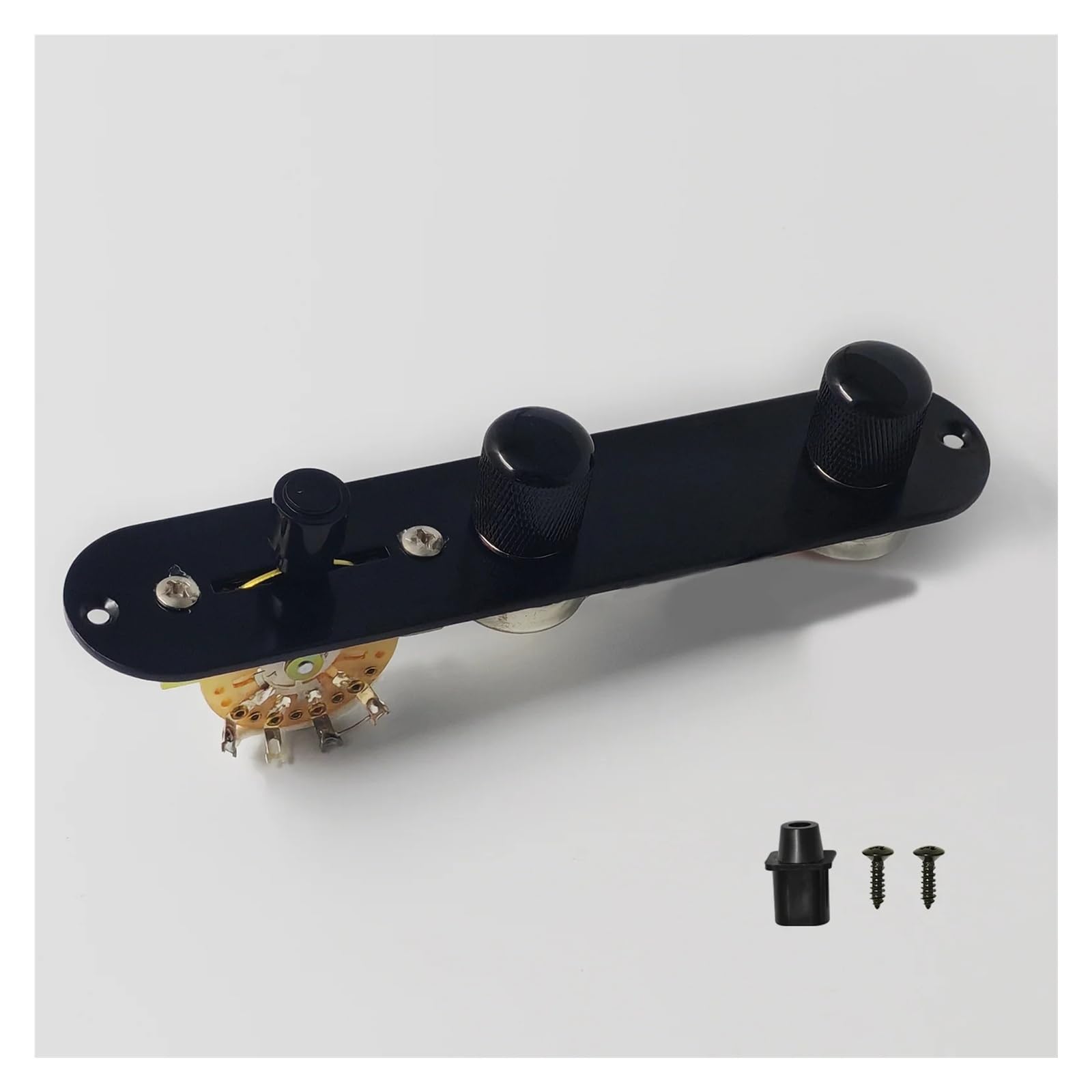 Piastra di controllo for chitarra caricata, interruttore a lama a 3 vie precablato Potenziometri con albero in rame Sistema di controlli di tono | Potentiometers(Glossy black)