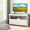 Tangkula TV Stand For TVs Up To 55 Inches, 47" Farmhouse Entertainment Center With 4 Open Shelves Built In Cable Holes Tv Console Table With X Shaped Frame For Living Room Rustic Brown