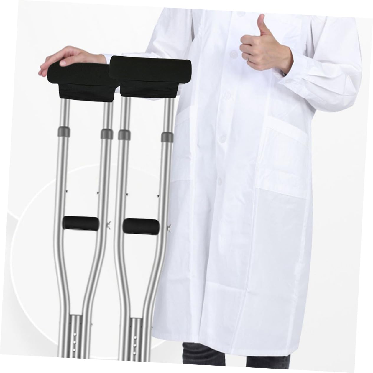 Ipetboom 2juegos Almohadillas Para Muletas Empuñaduras Cojines Para Axilas y Soporte Para Adultos Diseño Ergonómico Negro