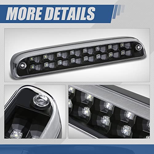 Image of Auto Dynasty LED Third Brake Light for 93-11 Ford Ranger F-250 Super Duty | Dual Row 3rd Brake Light for 93-11 Ranger F-250 F-350 F-450 F-550 Super Duty, High Mount Stop Light Cargo Lamp, Black Housing