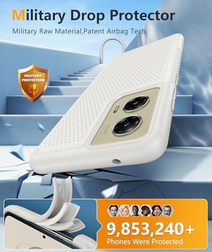 Image of FNTCASE for Moto G-Stylus 2024 Case: 14FT Military Grade Drop Protection with Screen Protector Shockproof Rugged Anti-Slip Sweat-Resistant Matte Dual Layer Daily Cover - 6.7 inch (White)