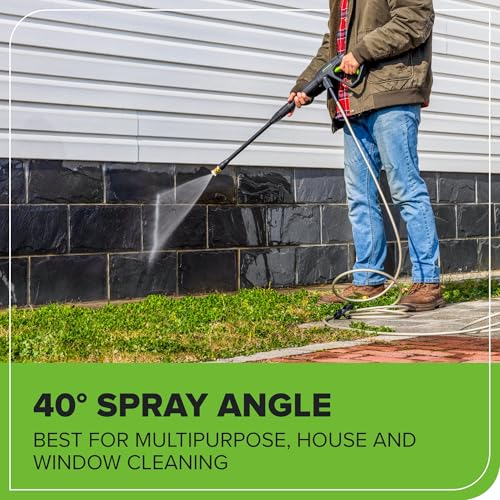 Image of Greenworks 1900 PSI (1.2 GPM Max) Electric Pressure Washer (25, 40, Turbo Nozzle, Soap Applicator) Ideal for Cleaning Cars, Trucks, Boats, Outdoor Patio Furniture, Decks, and Windows