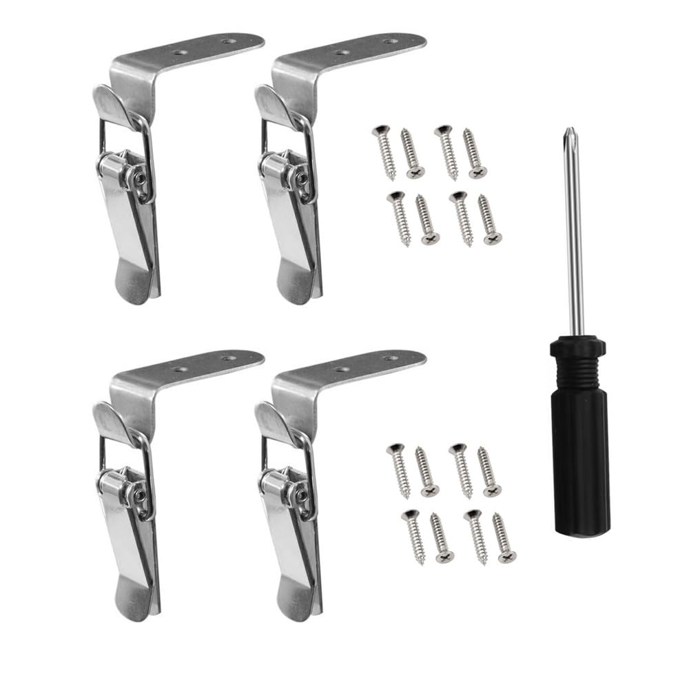4 pezzi Chiusure per scatole di legno Gancio per morsetto Chiusure a molla in acciaio inossidabile Chiusure per ganci a bocca d'anatra a 90 gradi Scatole per disegnare Morsetti a levetta ( Size : Styl