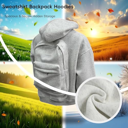 Creative Hoodie with Backpacks, Travelshell Backpack Hoodie, Zip-Up Backpack Hoodies, Cardigan Lightweight2