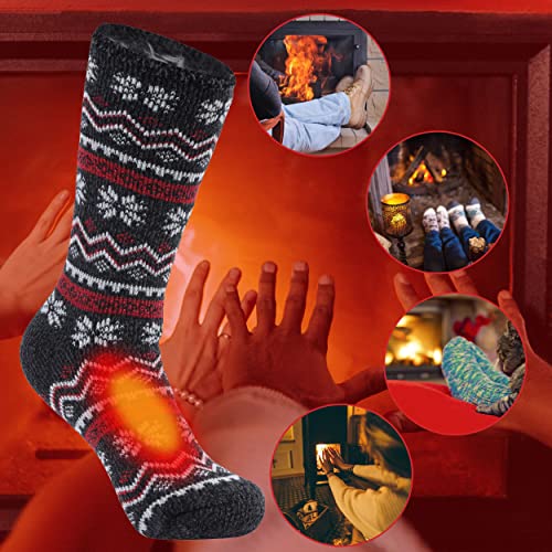 Monill Thermal Socks, Womens Winter Socks Thick Warm Winter Thermal Gifts Boot Socks Thick Insulated Heated Hiking Crew Socks For Cold Weather Soft Comfortable Socks Outdoor Spoort Skiing Socks #TOP5