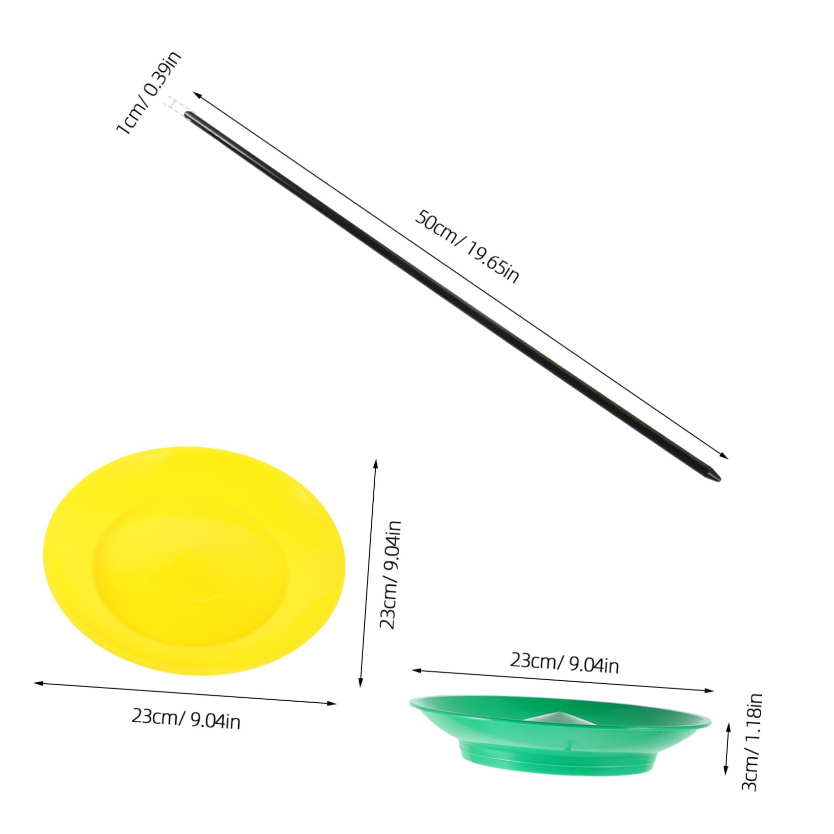 UPKOCH Juggling Props Set for Beginners 2pcs Juggling Sticks Plates for Boys and Girls Adults Circus Performance Toys