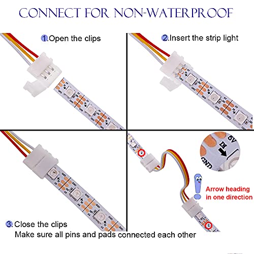 Fsjee 3 Pin Led Strip Connector Kit, Include Led Corner Connector, Unwired Gapless And T Shape Connector,Strip To Strip And Strip To Controller Jumper For 10Mm 3Pin Ws2811 Ws2812 Led Strip #TOP1