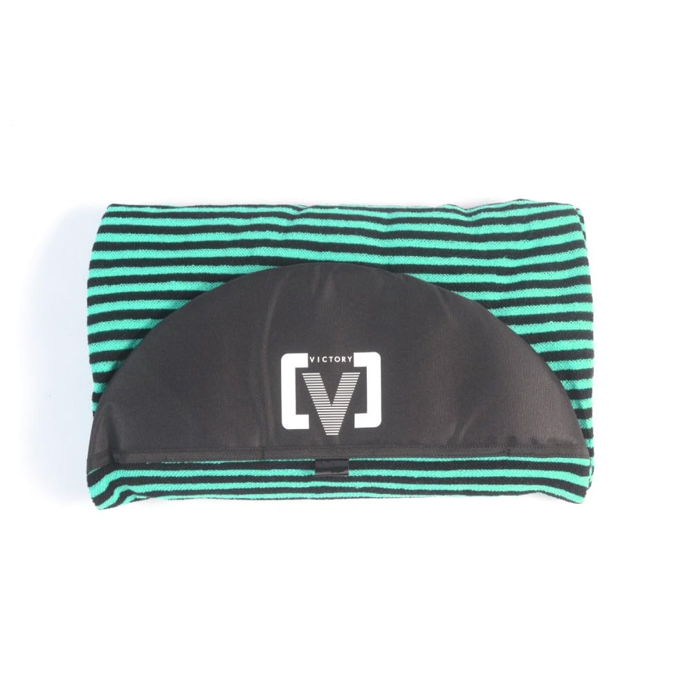 VICTORY Classic Retro Terry Longboard/Mini-Mal Sockenüberzug - Leichte Stretch Surfboard Tasche Schützende Poly Nase - Weiche Atmungsaktive Frottee Stretch Sleeve Hülle