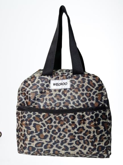 Insulated Lunch Box Bag Tote Reusable Lunch Box Container for Work Office Travel Picnic Bag (Brown Cheeta Print)