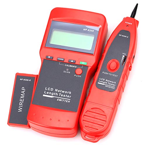 NF-8208 pantalla LCD comprobador de red LAN Cable Tester RJ11/RJ45/BNC de alambre Tracker Tracer longitud escáner