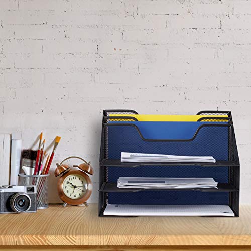 Organizador de escritorio con 5 compartimentos de malla para clasificar folios 3