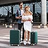 Showkoo Luggage Sets Expandable Abs Hardshell 3pcs Clearance Luggage Hardside Lightweight Durable Suitcase Sets Spinner Wheels Suitcase With Tsa Lock Dark Green