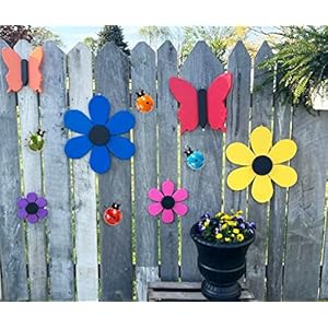 GIFTME 5 Metal Garden Wall Art Decorative Set of 4 Cute Ladybugs Outdoor Wall Sculptures GIFTME 5 Metal Garden Wall Art Decorative Set of 4 Cute Ladybugs Outdoor Wall Sculptures