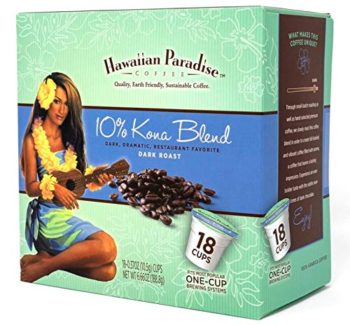 Amazon.com: Hawaiian Paradise Coffee 10% Kona Blend Single Serve
