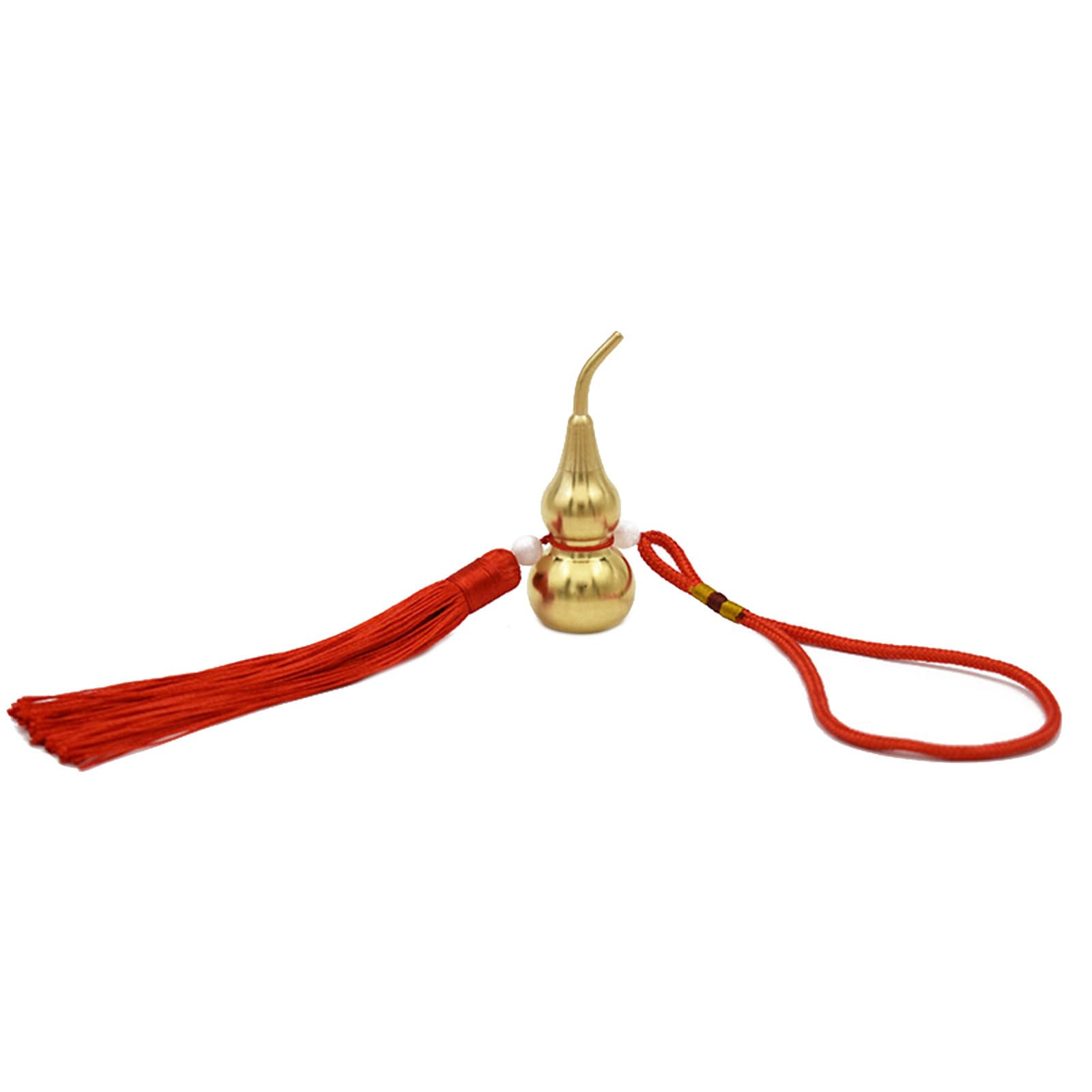 Lucky Hollowed Copper Gourd Fengshuis Ornament Decorative Hanging Pendant Charm with Tassels for Wealth and Happiness Antique Gourd Pendant