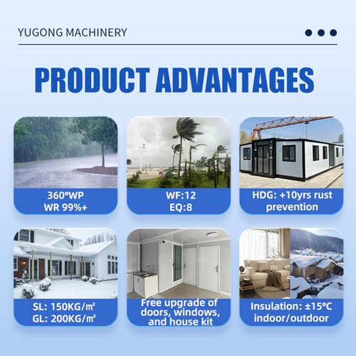 Expandable Container House 2-Story Foldable Prefabricated Home Portable Modern Living Space for Backyard Office, Tiny House, Vacation Cabin & Storehouse - Easy Setup & Customizable - Image 8