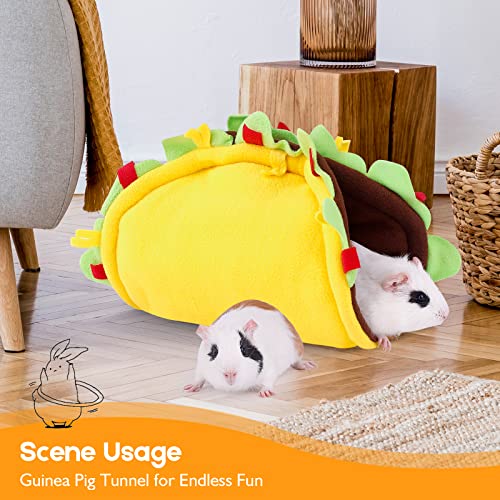 Taco Guinea Pig Tunnel House, Washable Small Animals Hideout, Fun Stay Open Cage Bed For Chinchilla, Hamsters, Hedgehog, Bunny, Rabbits And Small Animal, Tube Toys Playing Sleeping Warm Nest Habitats #TOP4