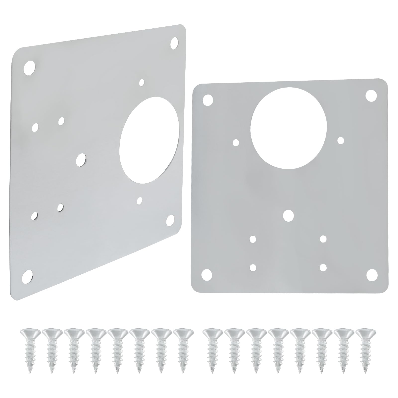 LifCratms 2 PCS Cabinet Hinge Repair Plate, Stainless Steel Hinge Repair Kit with Mounting Screws, for Kitchen, Cupboard, Cabinet Doors, Locker
