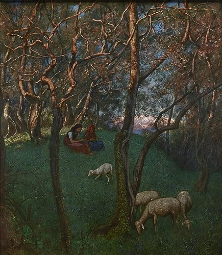 Affiche Toile Oliveraie au lac de Garde Hans Thoma, reproduction artistique premium 60x90cm