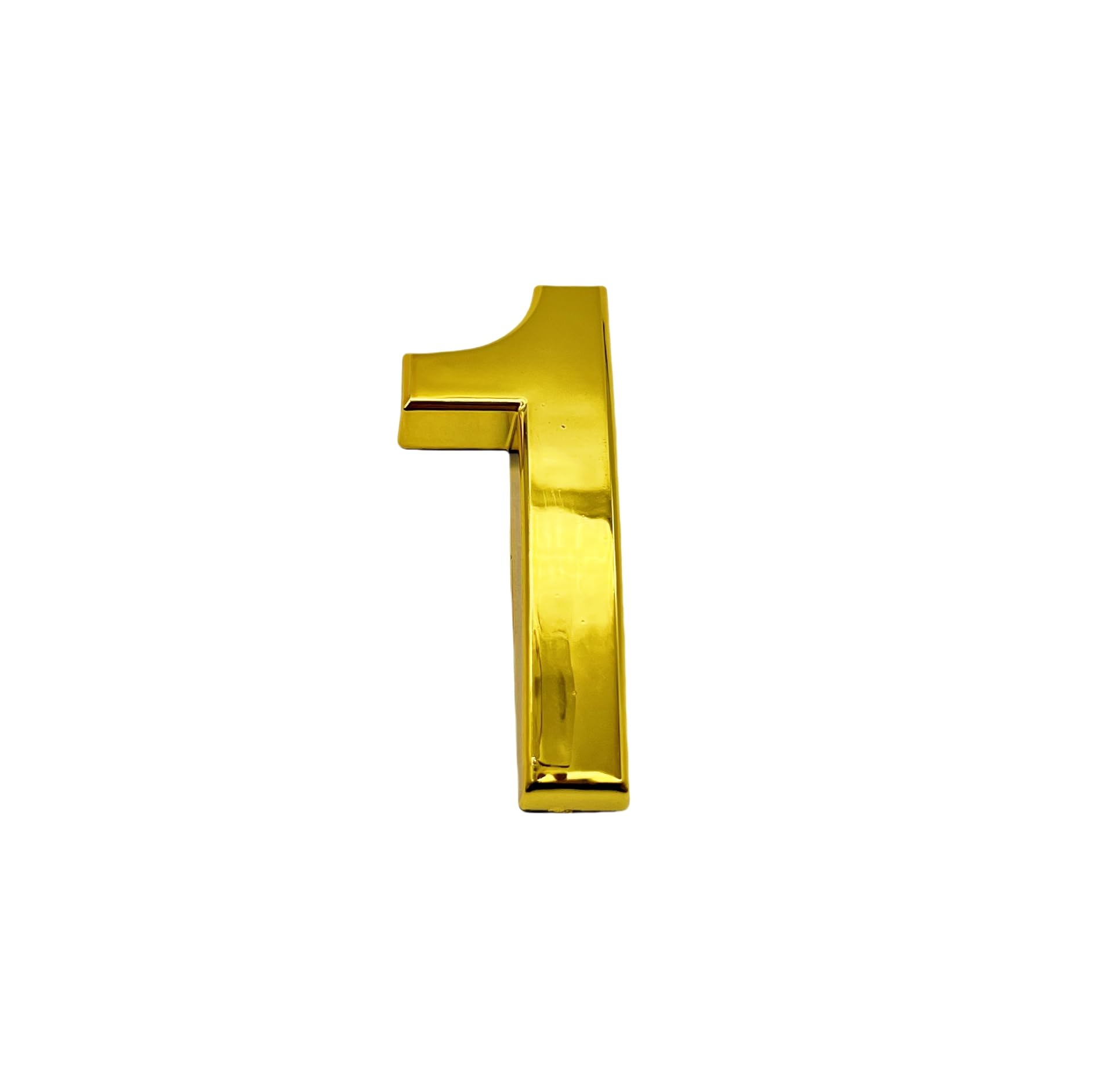 NanTun 3D Gold House Numbers Mailbox Number 1 Self-Adhesive 2 Inch Stickers for Doors and Mailboxes Hotel Room Apartment Office Cars Trucks — image 1