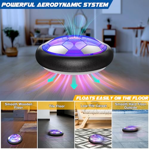 Image of Ancesfun Hover Soccer Ball Kids Toys for Boys Girls Ages 3 4 5 6 7 8-12, Rechargeable Hover Ball with Colorful LED Lights and Protective Foam, Air Power for Soccer Game Indoor