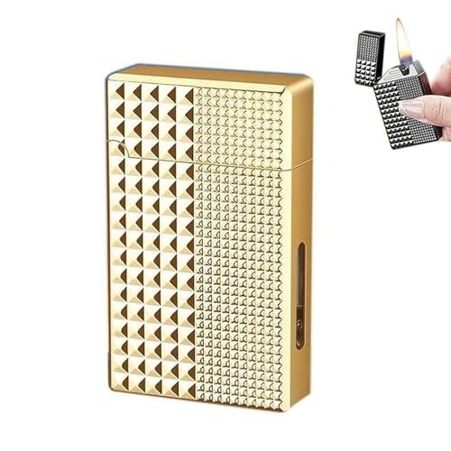 Encendedores de queroseno retro de metal, a prueba de viento, recargables, activados por voz, con ventana de aceite visible, cuatro modos de encendido for hombres, papás, novios, esposos, regalo de cu