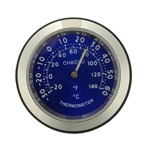C-FUNN Moto Guidon Thermomètre Cadran Étanche Temp Gauge -Bleu
