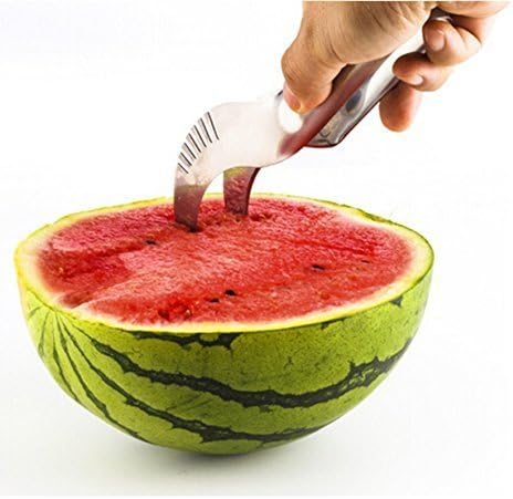 The Mibia Watermelon Slicer, No Mess, No Stress, Neat And Easy With Juicy Slices Of Melon, Fruit Slicer Multi-Purpose Stainless Steel, Smart Kitchen Gadget, Dishwasher Safe Kitchen Tool