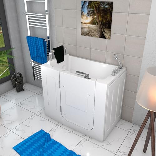 AcquaVapore Sitzbadewanne Senioren Wanne Sitzwanne mit Tür S08-TH-B-L 110x68cm