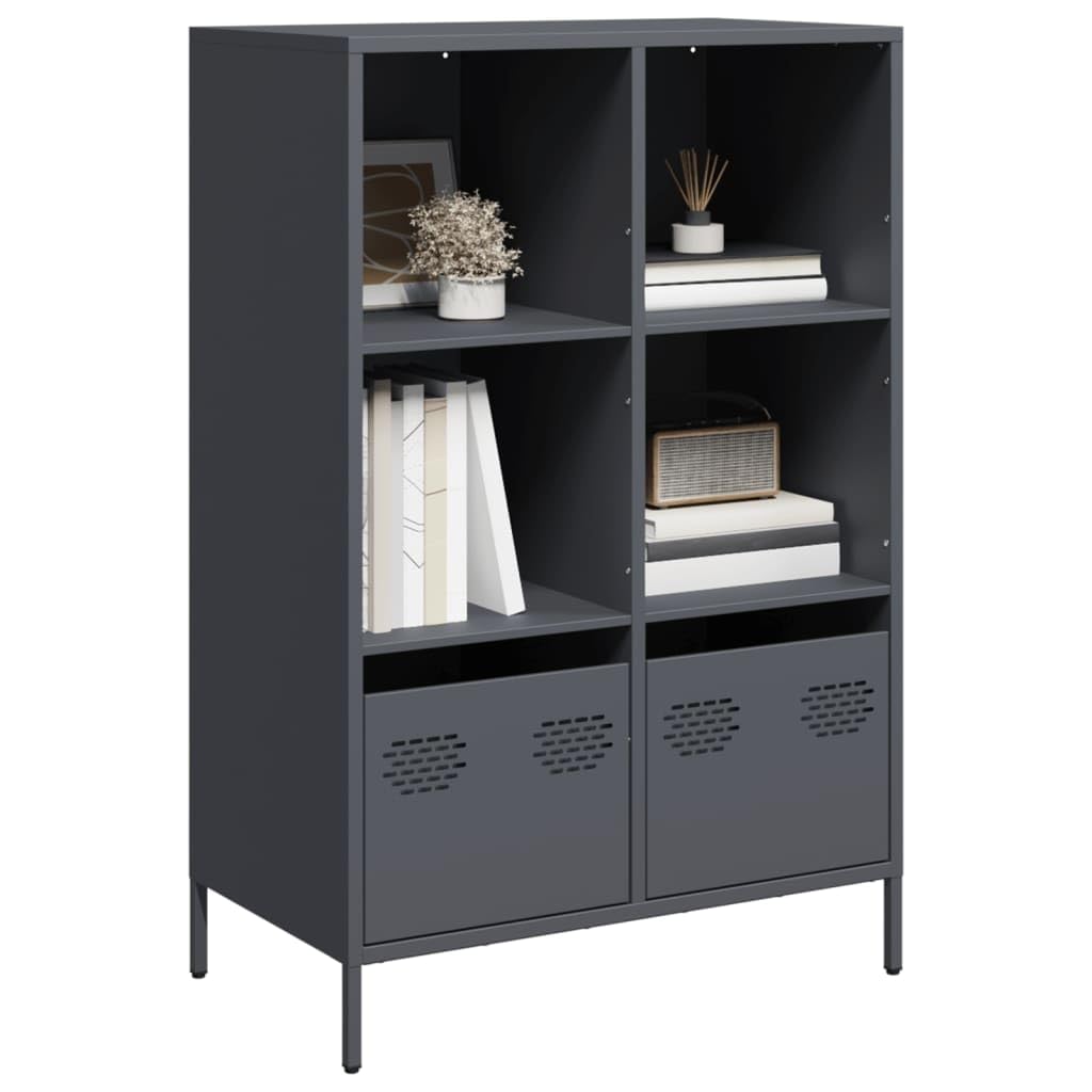 Armadio alto in metallo, colore antracite, 68 x 39 x 103,5 cm