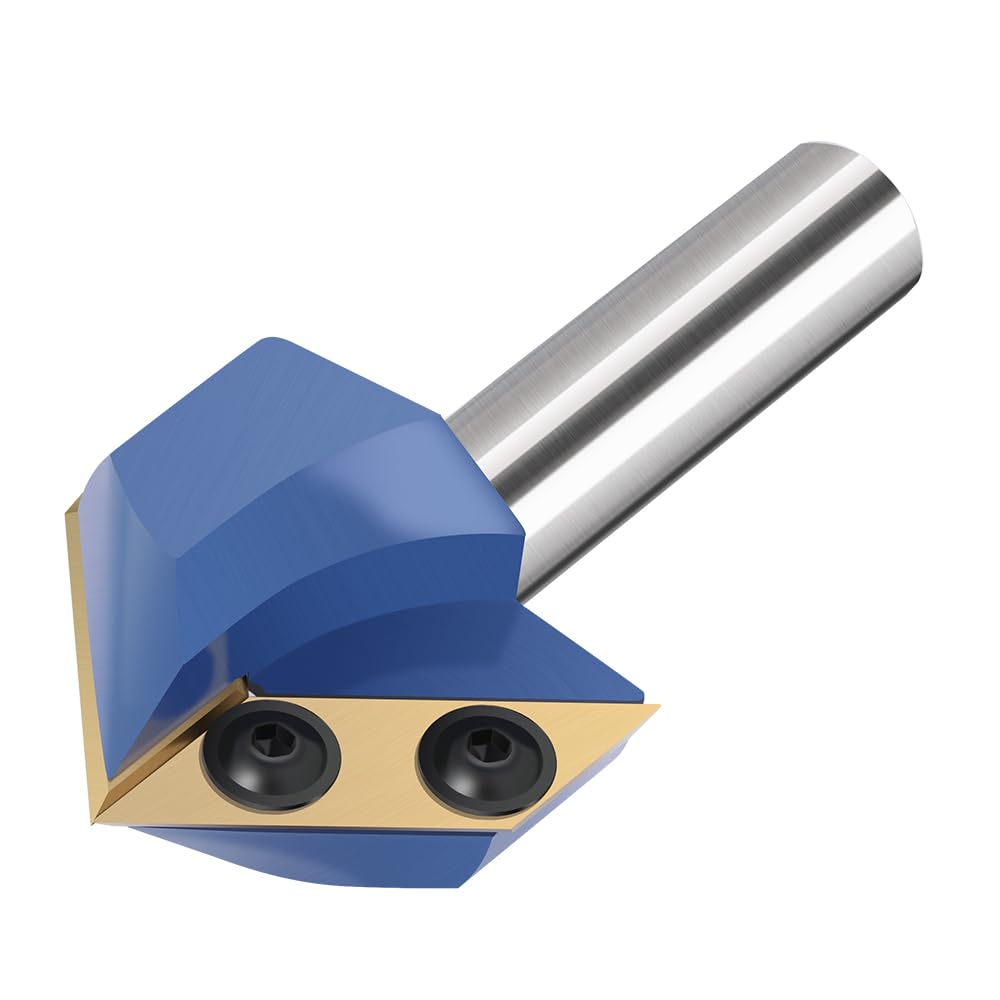Punta per fresa per scanalatura Punta for pialla in metallo duro a 90 gradi, punte for incisione con scanalatura a V, fresa for a gambo da 1/2 for lavorazione del legno, 1 pezz0