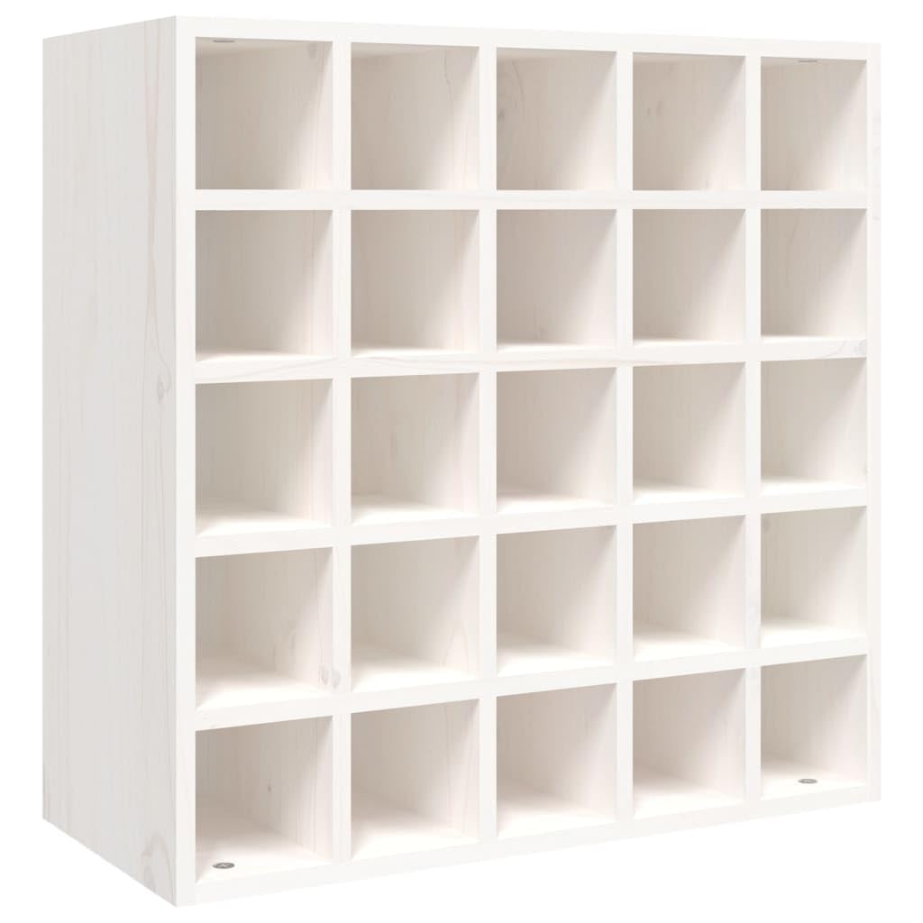 Genérico Vinoteca Blanca 56x25x56 cm Madera Maciza de Pino,Mobiliario,Armarios y Almacenamiento,Armarios para Vino y licores-821538