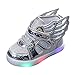 Unsex Mary Jane Sneaker Lauflernschuhe mit LED-Lichtleuchte Prinzessin Schuhe Kinder Sandalen Partei Schuhe Kostüm Zubehör Karneval Verkleidung Party Aufführung Fasching Tanzball (Silber, 23)