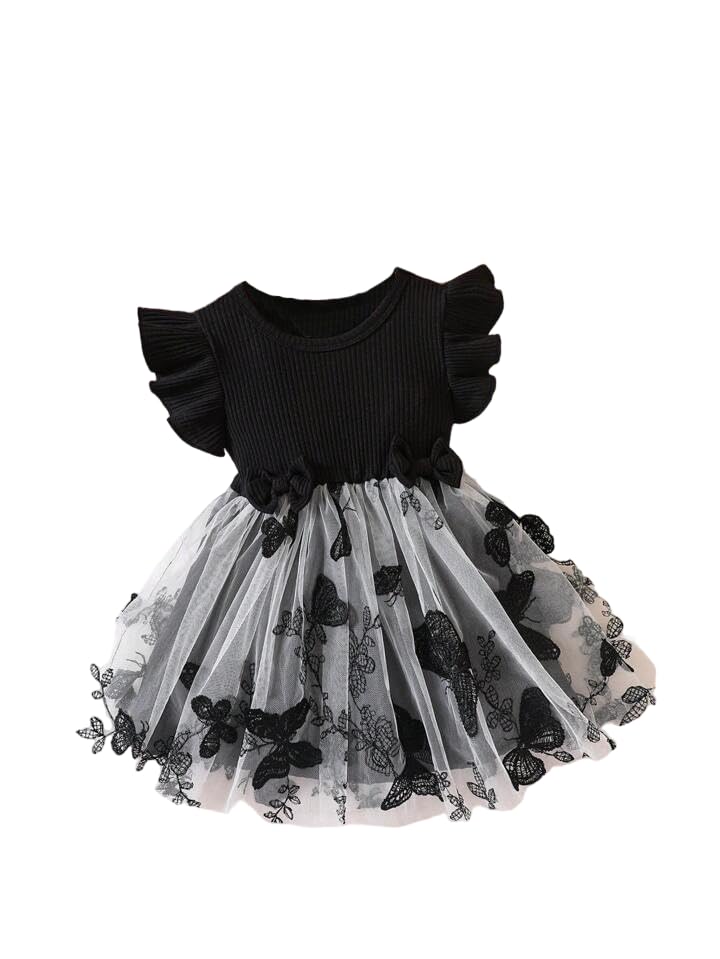 Image of TAGAS Girls Embroidery Pattern Cap Sleeve A-line Knee-Length Dress