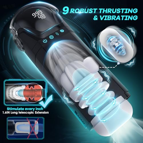 Image of EORONE Male Masturbator Mens Sex Toys - Penis Pump Sex Toy for Men with 9 Sucking & 9 Thrusting & 9 Vibrating, APP Control Adult Toys Pocket Pussy 3D Male Stroker with Visual Screen Blowjob Toy