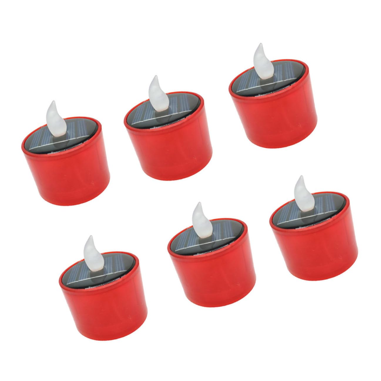 6pezzi Candela Solare LED Gialla Effetto Tremolante Candela senza Fiamma Energia Solare Lumino LED per Decorazioni Esterne e Interne