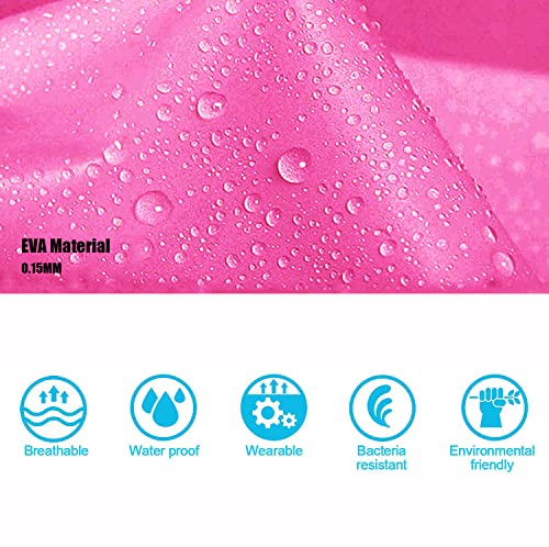 Rain Ponchos for Kids, 2 Pack Reusable Raincoats Jackets with Hoods and Sleeves Lightweight for Girls Boys4