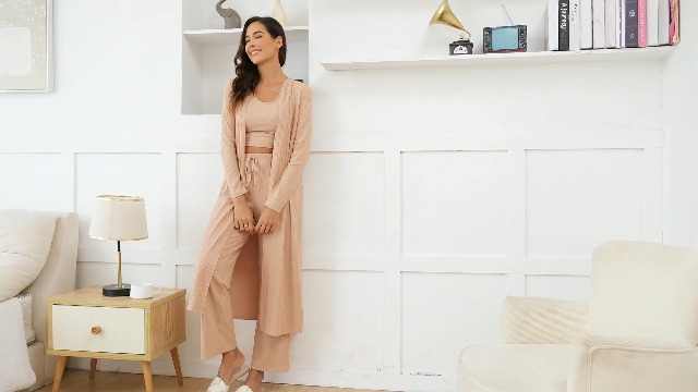 Amazon.com: Fessceruna Womens 3 Piece Lounge Sets Pajamas Knit