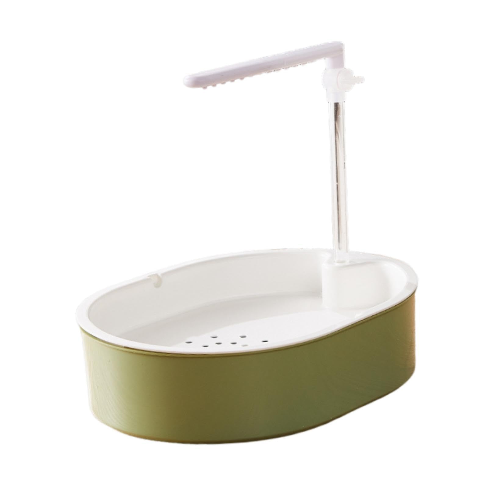 MagiDeal Vaschetta Automatica per Uccelli, Piscina per Pappagalli, Spaziosa Gabbia, Accessorio per Uccelli, Regolabile Automaticamente per E Insepar, Doccia Bianca Lineare