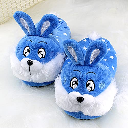 Pantufa Infantil Unissex de Coelhinho (Azul, 30-31)