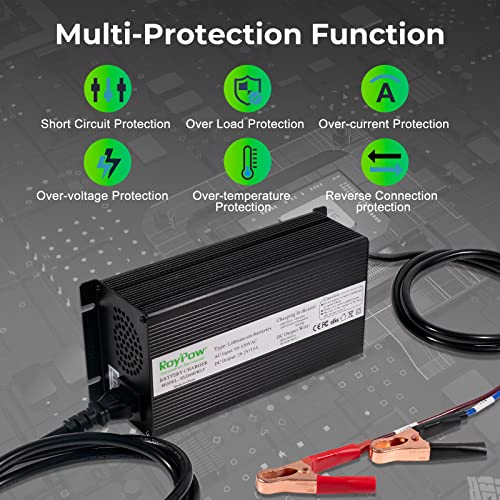 24V Battery Charger, Roypow 15A Battery Maintainer, Power Supply For Lithium Lifepo4 Deep Cycle Rechargeable Batteries #TOP4