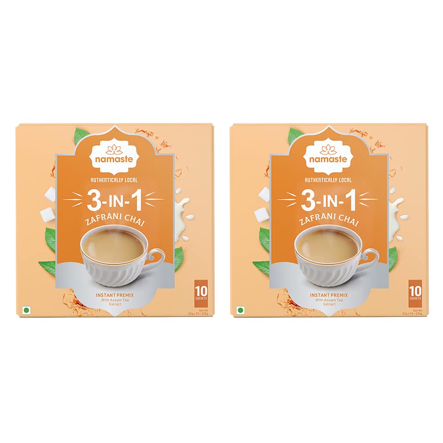 Namaste Chai Instant Tea Premix, Zaffrani Chai | Assam | Cardamon, Kesar Flavor| Milk and Sugar | Ready Mix (20g x 20 Sachets,Powder) Pack of 2 (B0899QT5YN) Amazon Price History, Amazon Price Tracker